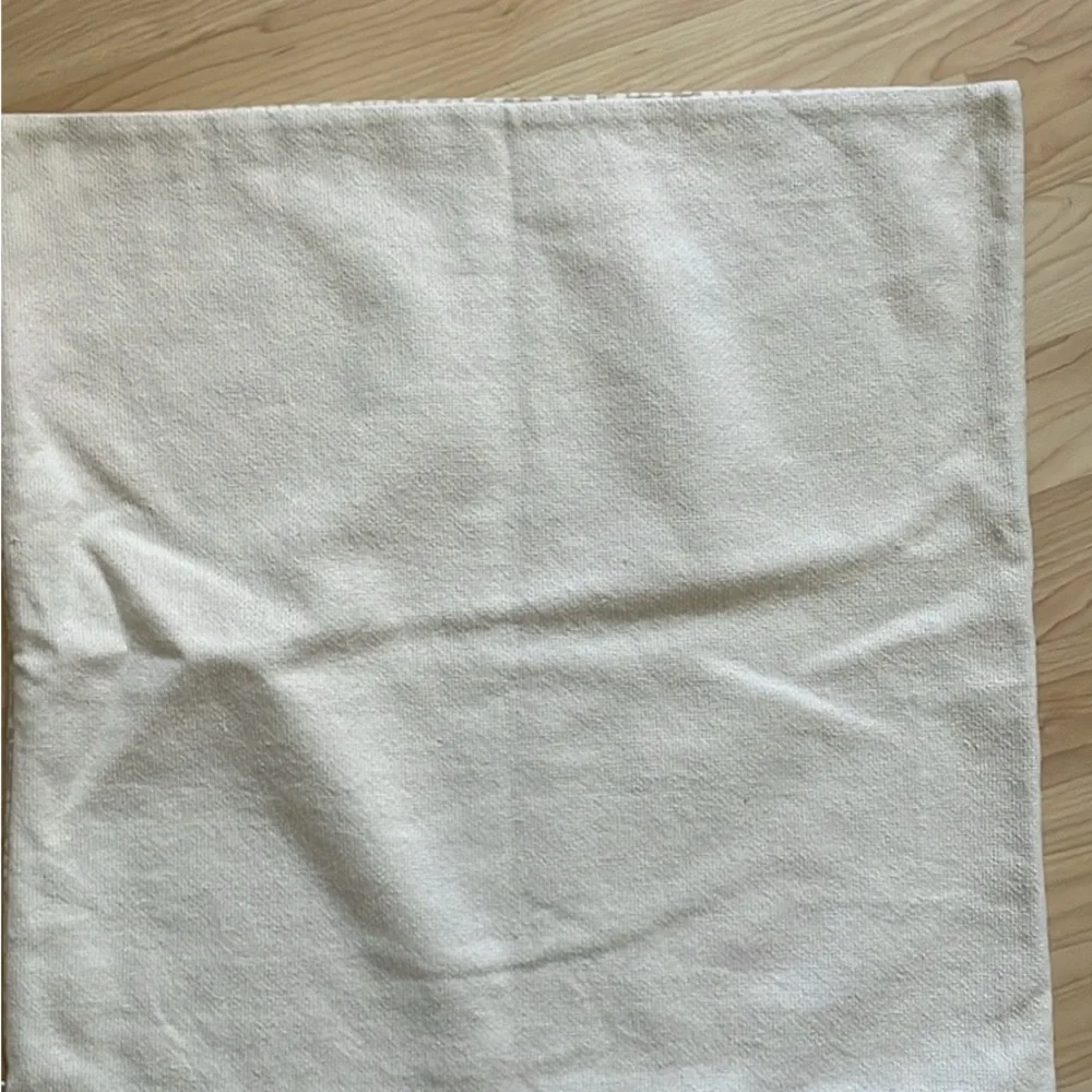 Striped Linen Pillow Cover with zipper in Beige and White Stripe 24x24